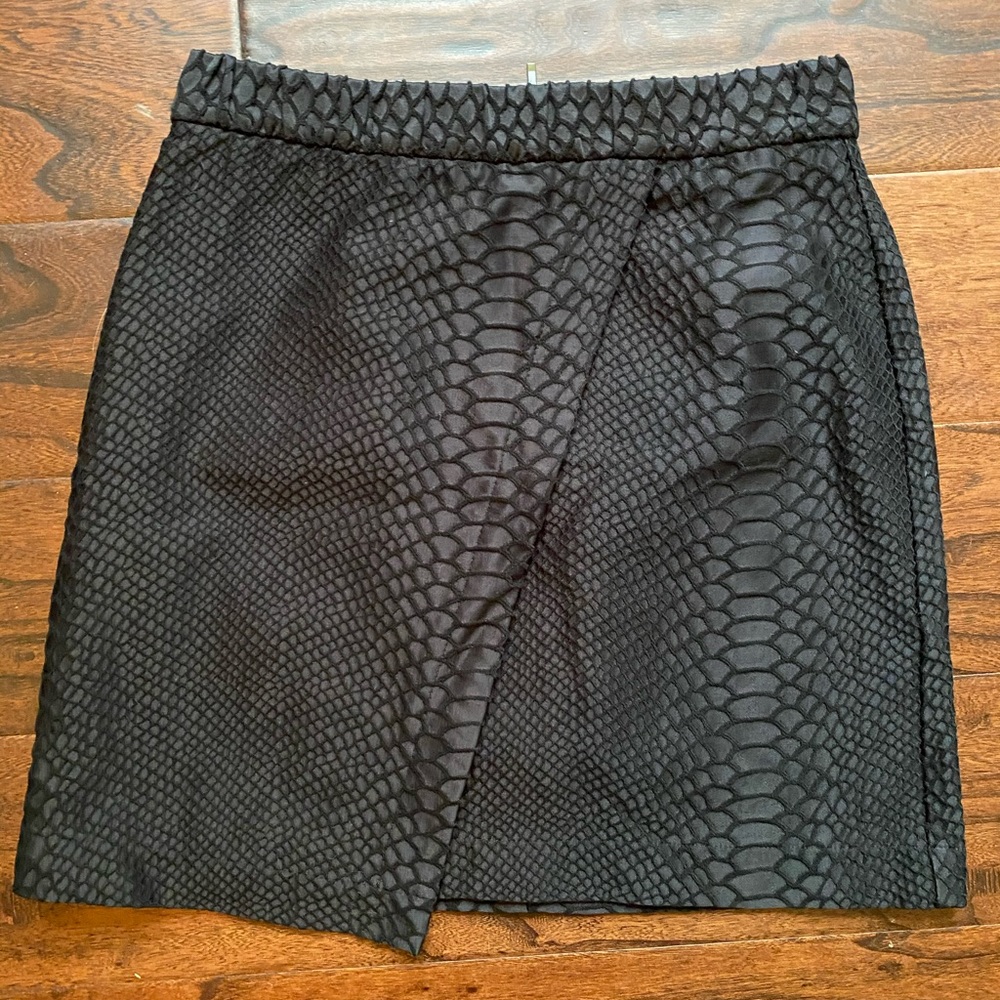 Topshop Black Snake Print Skirt